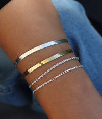 Flat Snake Chain Bracelet, gold