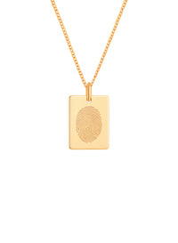 Charm with your own fingerprint, rectangular | 18k gold