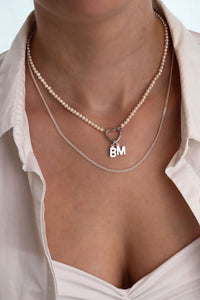Heart & Pearl Choker Necklace