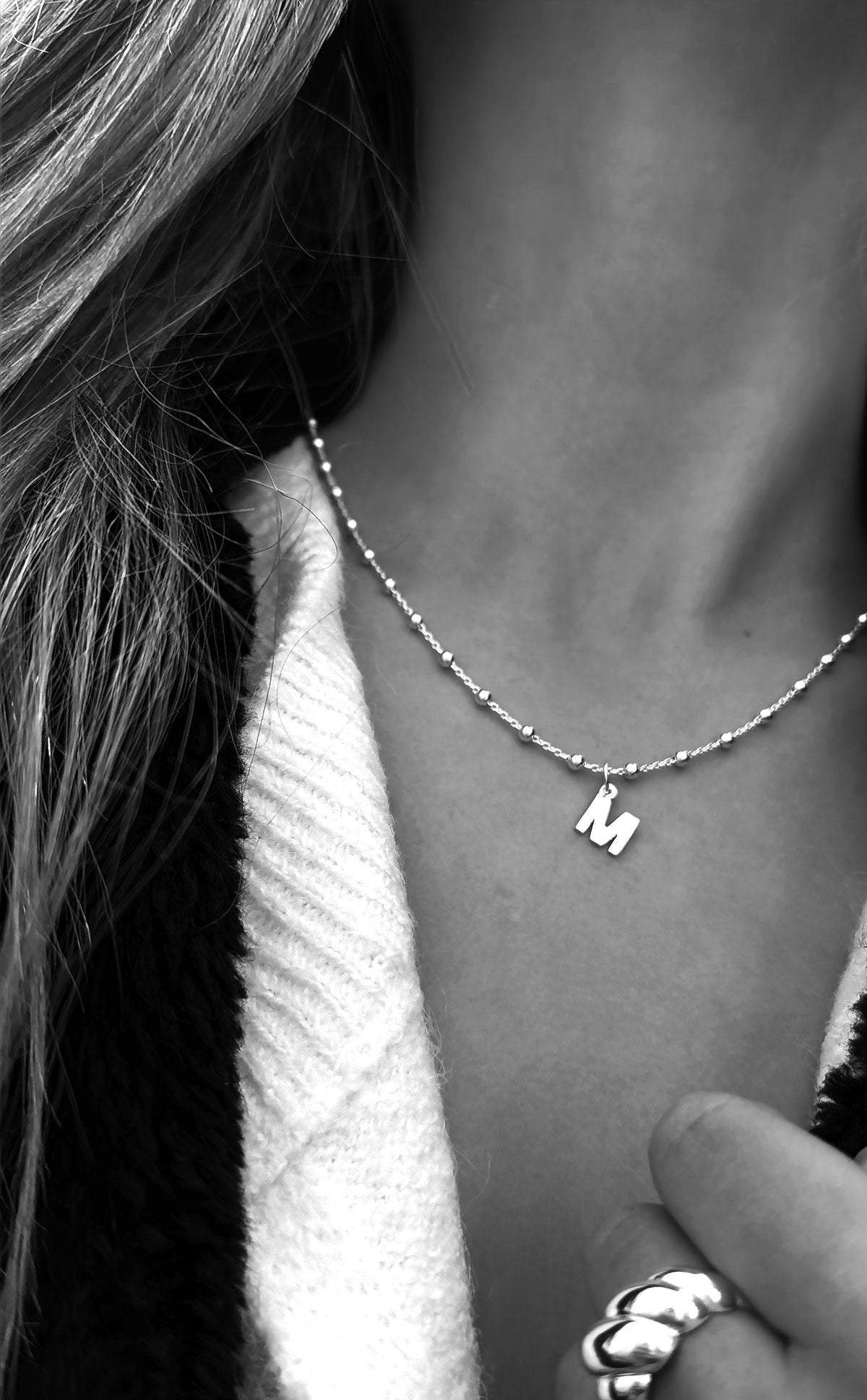 Letter Necklace AZ Dew Chain | 925 silver | Mila Silver