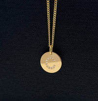 Bokstavsberlock i äkta guld med diamantbokstav C + pansarkedja i guld. 