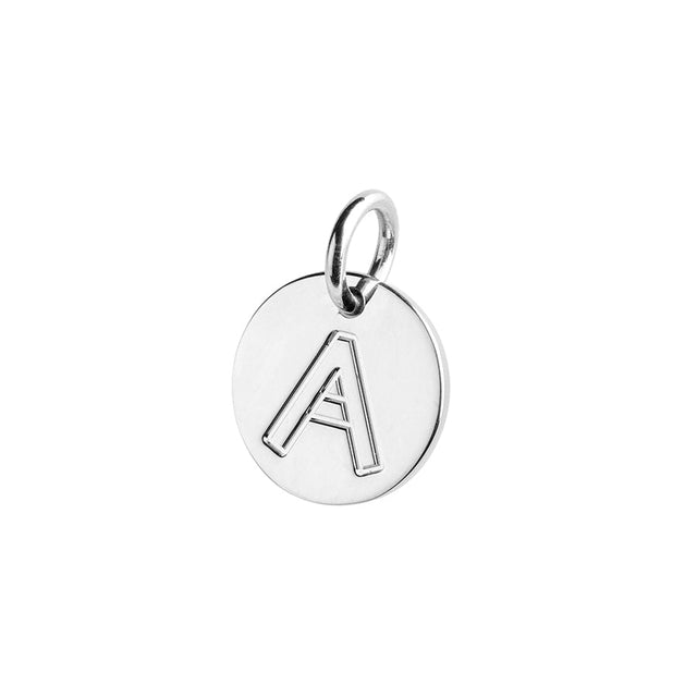 Bokstavsberlock- silver, A-Ö, graverad.