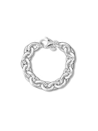 Armband med stor silverkedja till dam. 