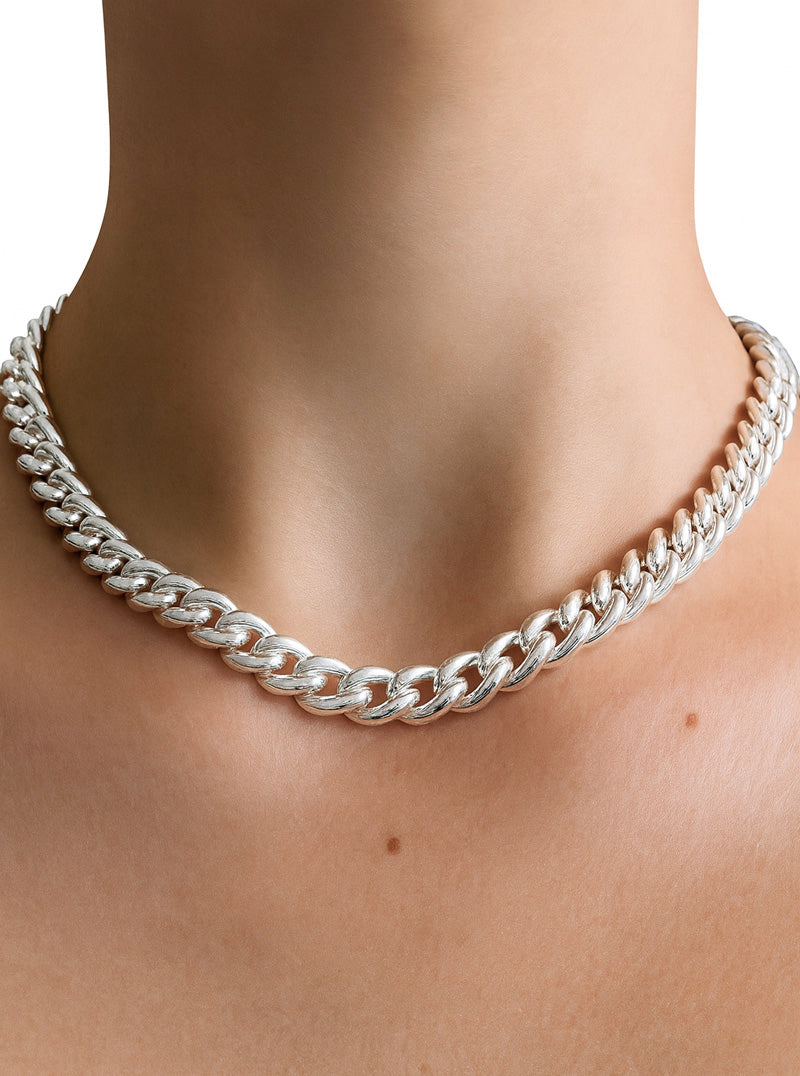 Chunky Curb Chain Neklace | 925 silver | Mila Silver