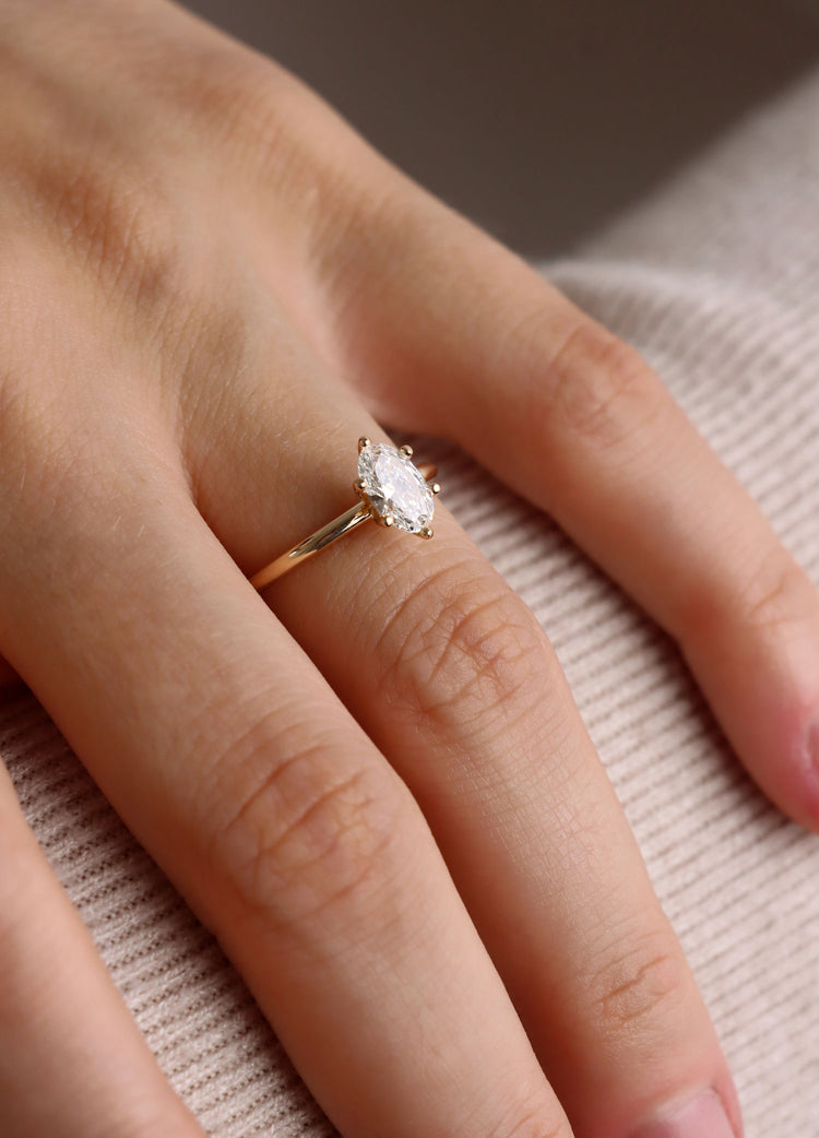 June Diamond Ring Oval Diamond, Wedding / Engagement Ring | 18k Gold