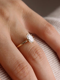 June Diamond Ring Oval Diamond, Wedding / Engagement Ring | 18k Gold