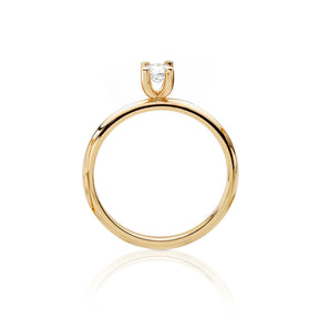 Diamantring i 18k. guld. Solitärring till vigsel eller förlovning. 