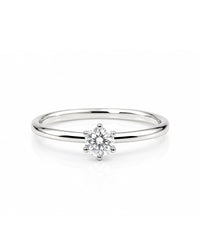 Julie 0.25 ct + Plain silver ring 7 mm | Wedding / Engagement rings, pair