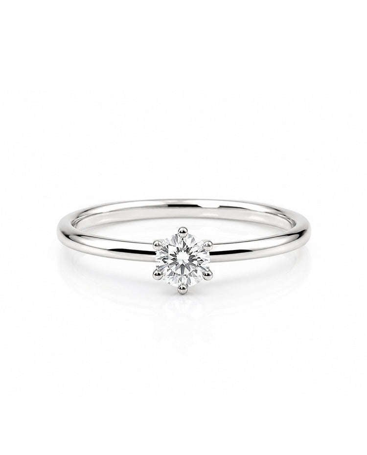 Julie 0.25 ct + Plain silver ring 7 mm | Wedding / Engagement rings, pair