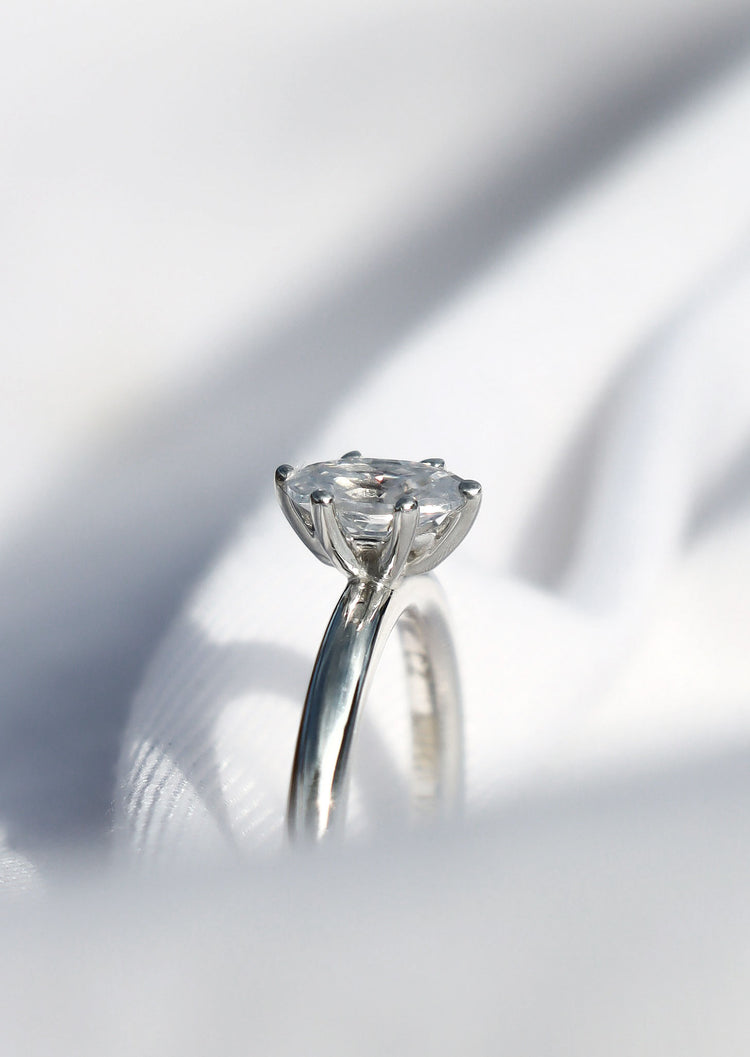 June 0.5 ct Oval Diamond, Solitaire Ring, Wedding/Engagement Ring