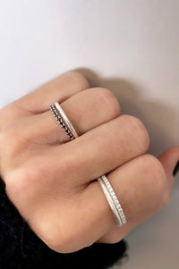 Mila Combo ring thin, frosted | 925 silver 