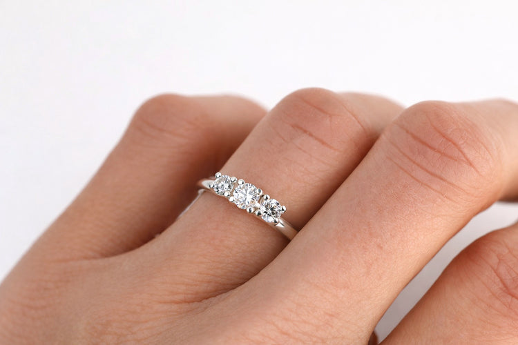 Axeline Three Stone Diamond Ring | Engagement / Wedding Ring