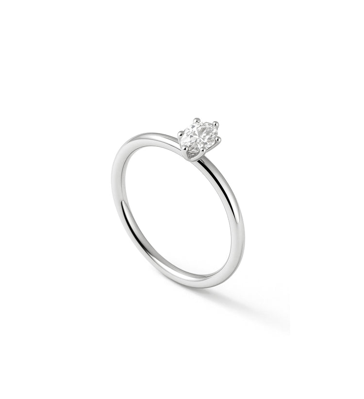 June 0.5 ct Oval Diamond, Solitaire Ring, Wedding/Engagement Ring