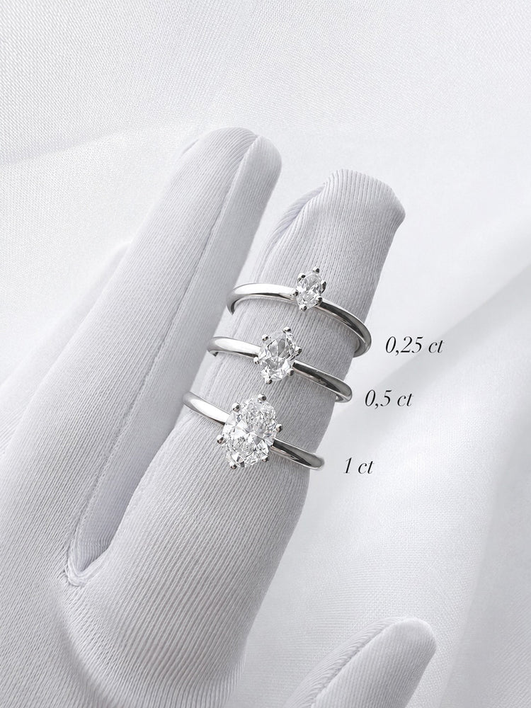 June 0.5 ct Oval Diamond, Solitaire Ring, Wedding/Engagement Ring