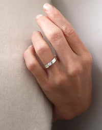 Wedding/Engagement rings Couple, Monet 0.10 ct + Silver ring straight