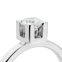 Wedding/Engagement rings Couple, Monet 0.10 ct + Silver ring straight