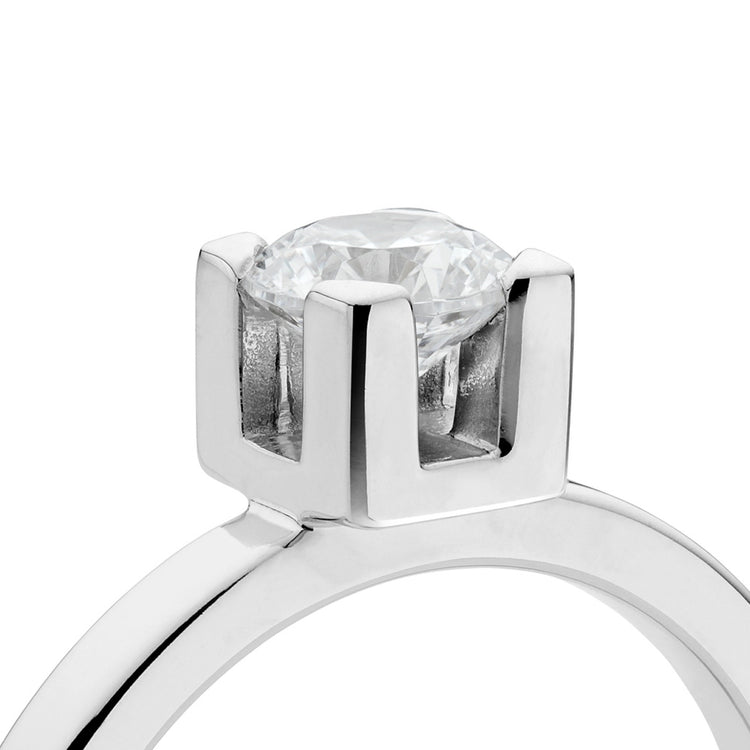 Wedding/Engagement rings Couple, Monet 0.10 ct + Silver ring straight
