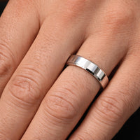 Wedding / Engagement Ring for Men, Silver Ring, 5 mm, Beveled Edge | 925 Silver