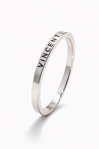 Silverring till dam med utvändig gravyr - namn