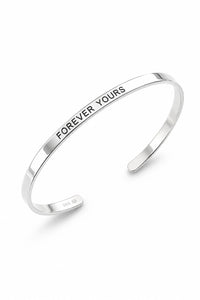 Plain Flat Cuff Women, External engraving | 925 silver
