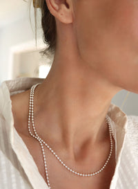 Beaded Chain Necklace silver, 3 mm / 45-47 cm