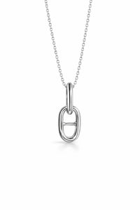 Silverhalsband med två ankarlänkar i kedja. 