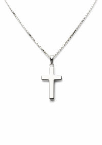 Silver Cross Plain Necklace | 925 silver