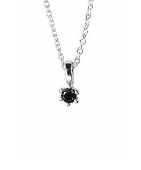 Diamanthalsband i silver med svart diamant 0,10 ct