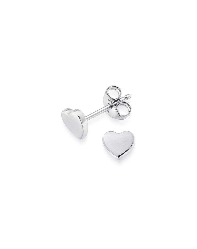 Tiny Heart Earrings, silver