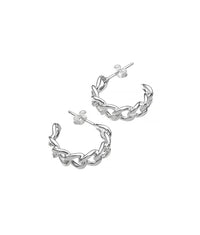 Hoop örhängen med kedjor i 925 silver