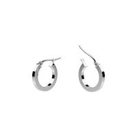 Plain Silver Hoops 12 mm, raka kanter | 925 silver