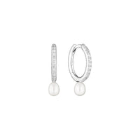 Sparkling Stone &amp; Pearl Hoops
