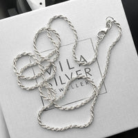 Silver chain, Cordell / Rope chain, 45-60 cm