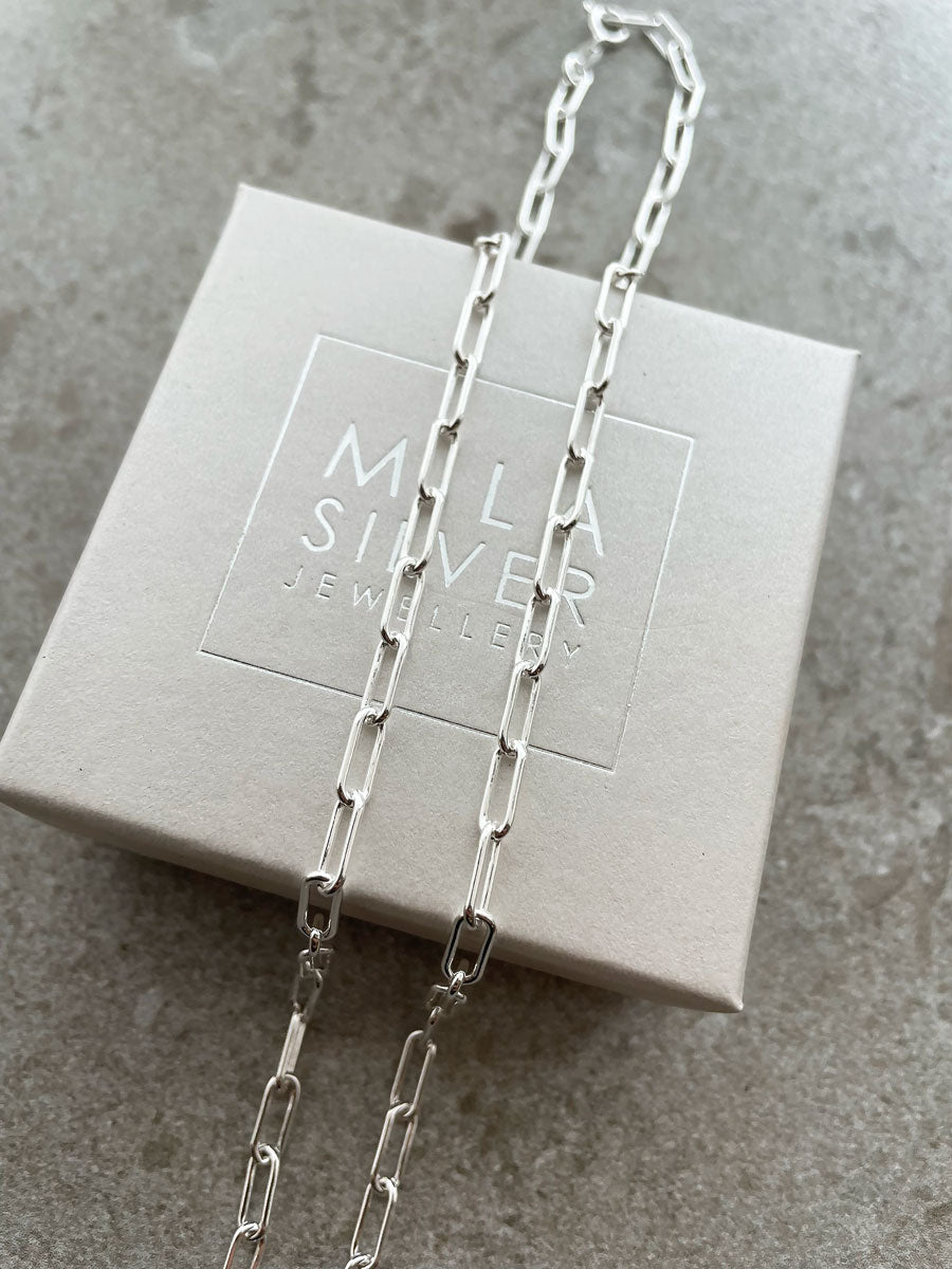Letter Necklace AZ Paperclip Chain | 925 silver – Mila Silver