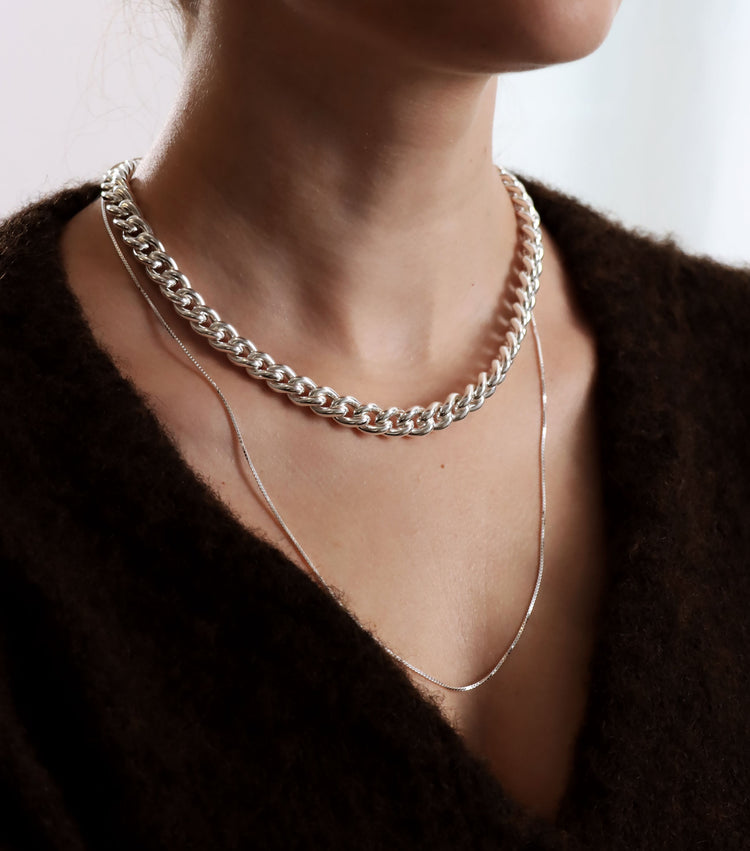 Chunky Curb Chain Necklace | 925 silver