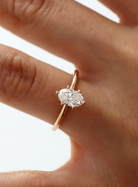June Diamond Ring Oval Diamond, Wedding / Engagement Ring | 18k Gold