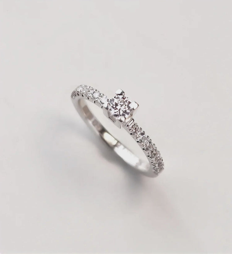 Monet Wedding / Engagement Ring, Side Stone Ring 0.53 ct Diamond