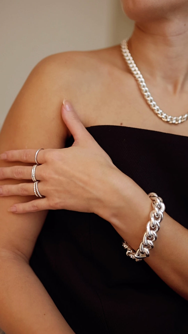 Mega Chunky Curb Chain Bracelet | 925 silver