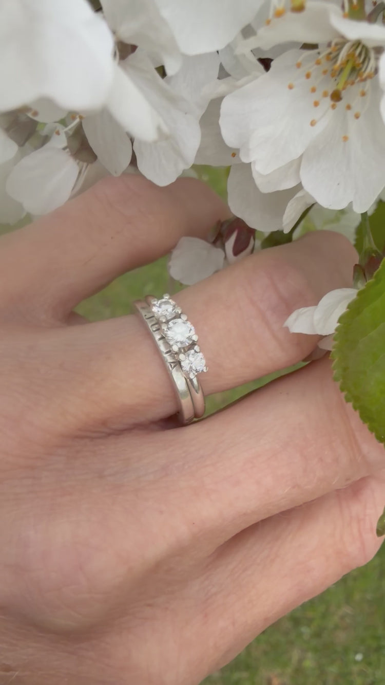 Axeline Three Stone Diamond Ring | Engagement / Wedding Ring