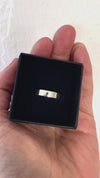 Men's engagement ring, Silver ring black diamond