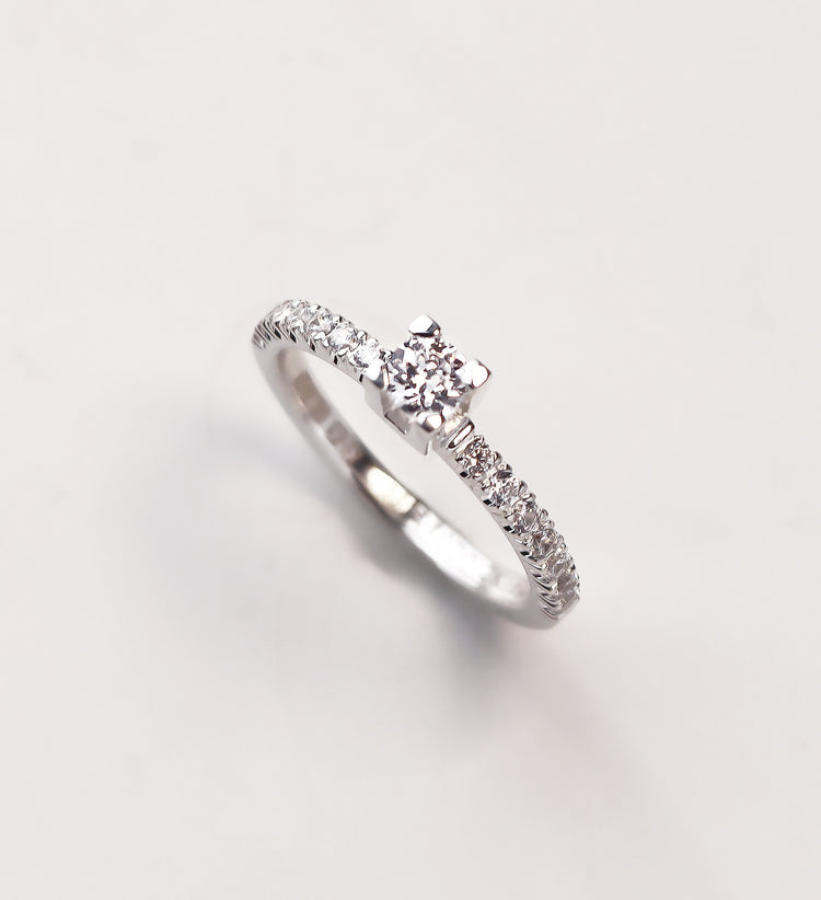 Monet + Line Ring Set | Wedding Band & Engagement Ring
