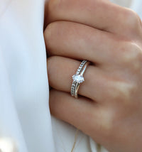 Wedding / Engagement Rings Couple, June + Elise Diamond Ring