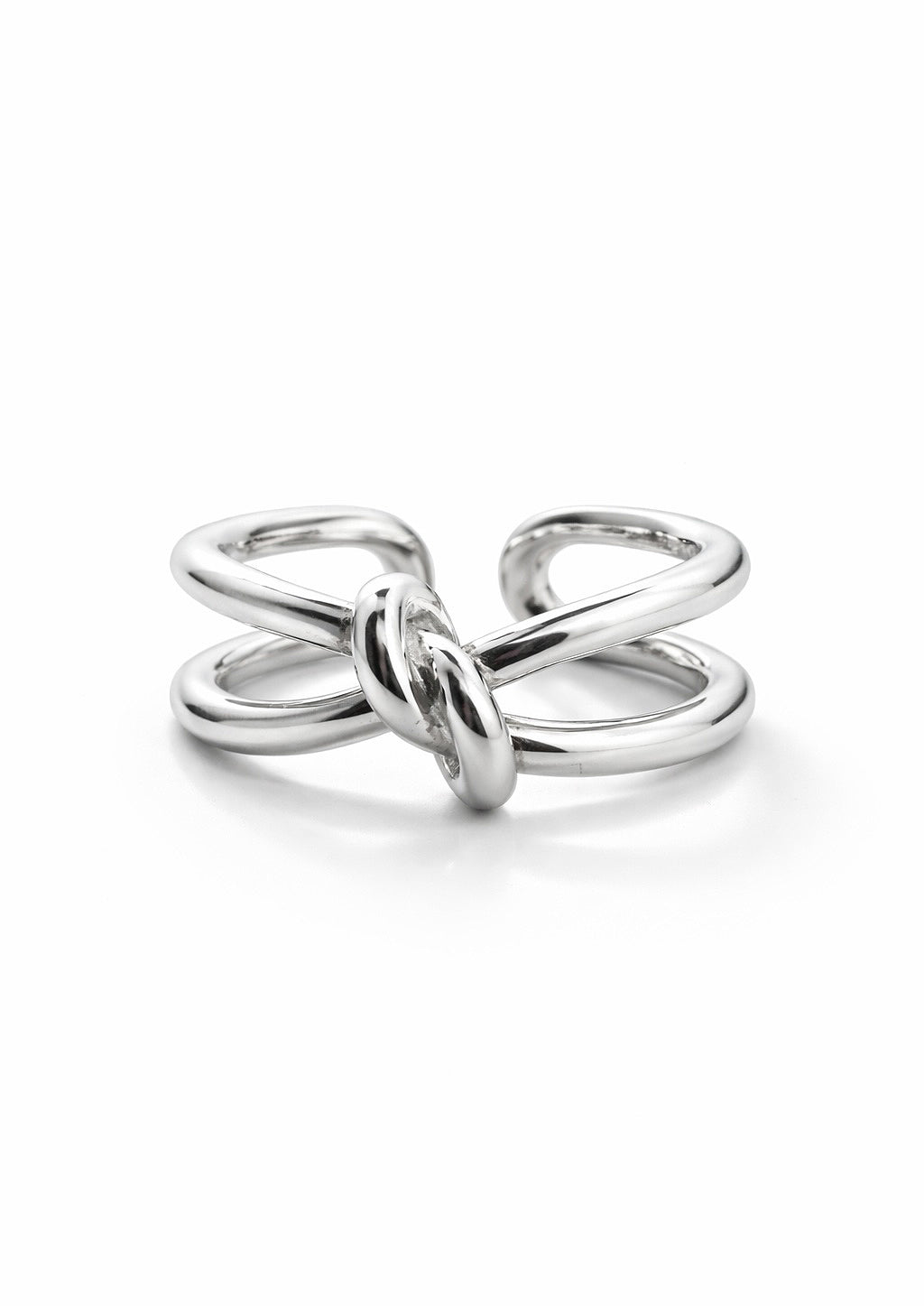 Silverring med knut. Öppet ring i äkta silver med ställbar storlek. 