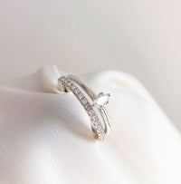 Elise Alliansring 0.27 ct diamantring, Vigselring / Förlovningsring | 18k. vitguld