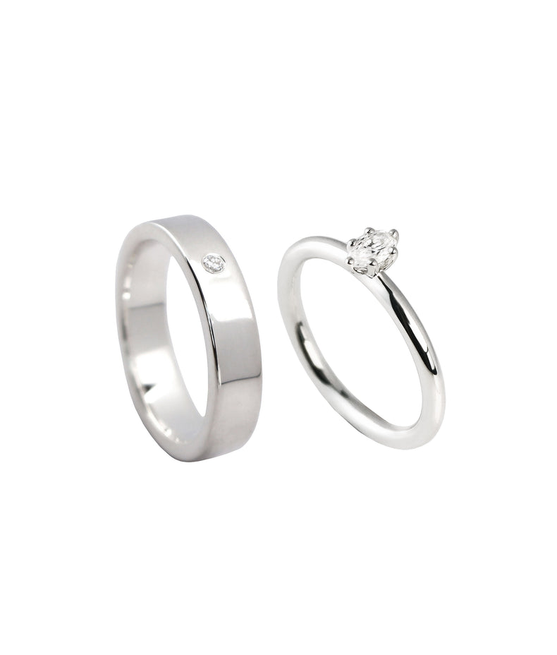 Wedding/Engagement Ring Couple | June + Plain Diamond Ring