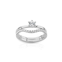 Line Alliance Ring 0.3 ct Diamonds, Wedding Band / Engagement Ring
