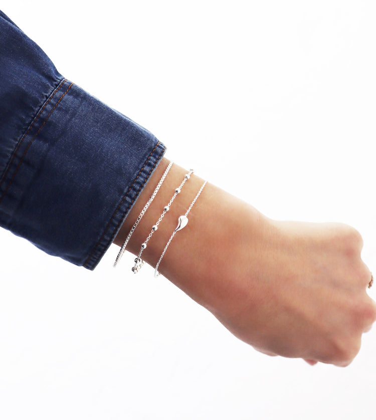 Box Chain Bracelet, silver