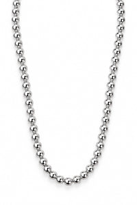 Silverhalsband till dam med länkade kulor 6 mm. 925 sterling silver