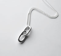 Chunky Paperclip Links Necklace, silver