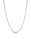 Halsband, silverkedja, Box kedja / Venezia kedja 1,5 mm bred. 40-80 cm